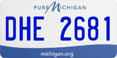 MI license plate DHE2681