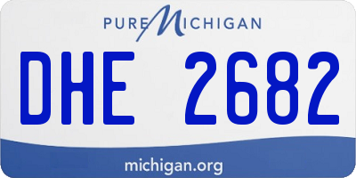 MI license plate DHE2682