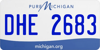 MI license plate DHE2683