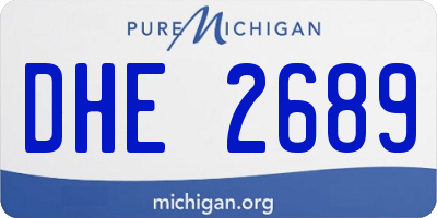 MI license plate DHE2689