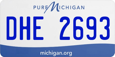 MI license plate DHE2693