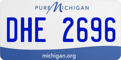 MI license plate DHE2696