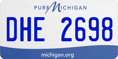 MI license plate DHE2698