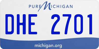 MI license plate DHE2701