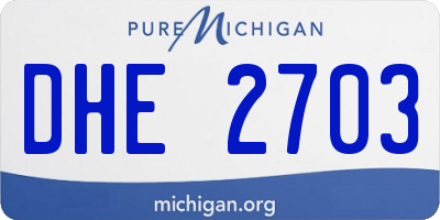MI license plate DHE2703