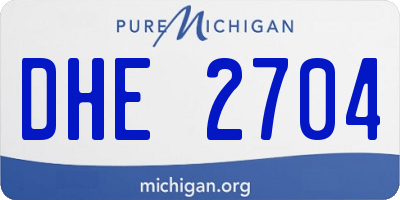 MI license plate DHE2704