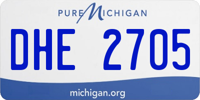 MI license plate DHE2705