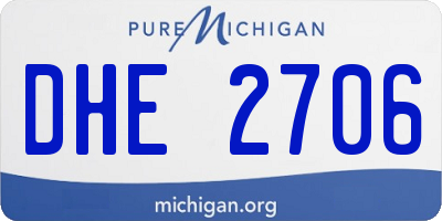 MI license plate DHE2706
