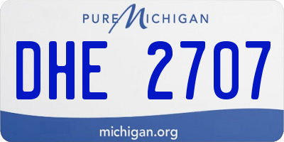 MI license plate DHE2707