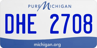 MI license plate DHE2708