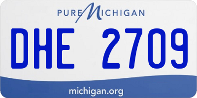 MI license plate DHE2709