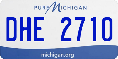 MI license plate DHE2710