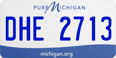 MI license plate DHE2713