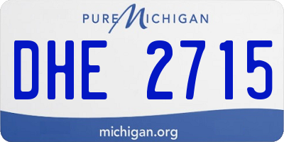 MI license plate DHE2715