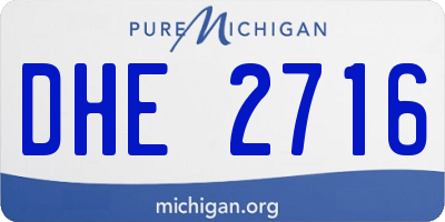 MI license plate DHE2716