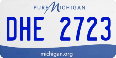 MI license plate DHE2723