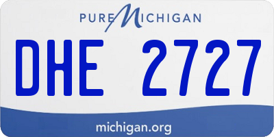MI license plate DHE2727