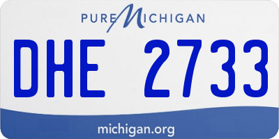 MI license plate DHE2733