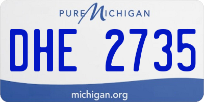 MI license plate DHE2735