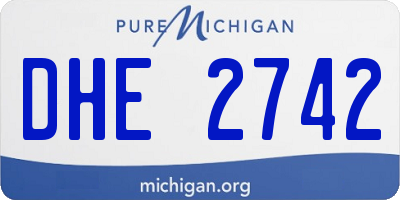 MI license plate DHE2742