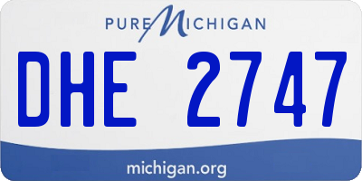 MI license plate DHE2747