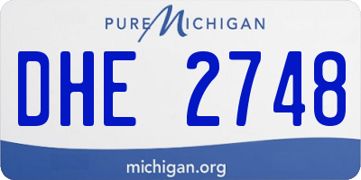 MI license plate DHE2748