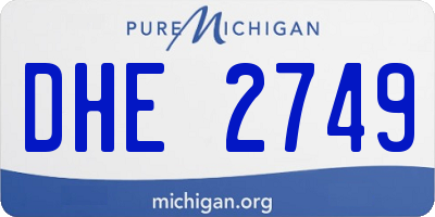 MI license plate DHE2749