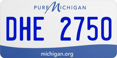 MI license plate DHE2750
