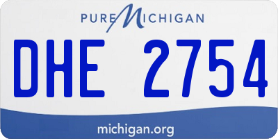 MI license plate DHE2754