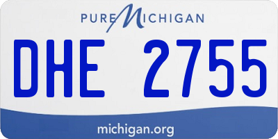 MI license plate DHE2755