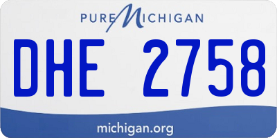 MI license plate DHE2758