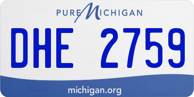 MI license plate DHE2759