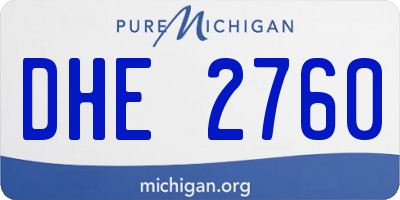 MI license plate DHE2760