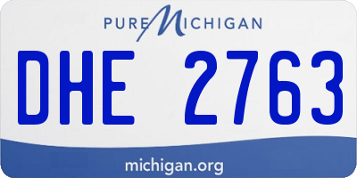 MI license plate DHE2763