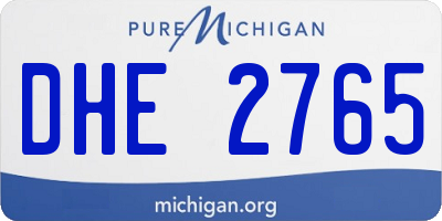 MI license plate DHE2765