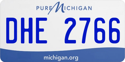 MI license plate DHE2766