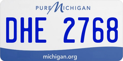 MI license plate DHE2768