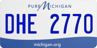 MI license plate DHE2770