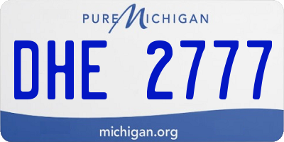 MI license plate DHE2777