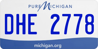MI license plate DHE2778