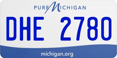 MI license plate DHE2780