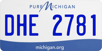 MI license plate DHE2781