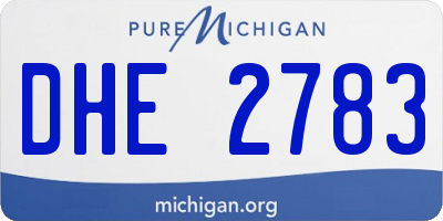 MI license plate DHE2783