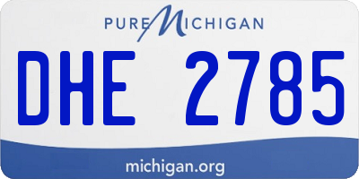 MI license plate DHE2785