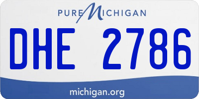 MI license plate DHE2786