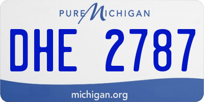 MI license plate DHE2787