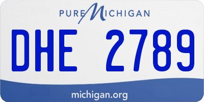MI license plate DHE2789