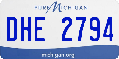 MI license plate DHE2794