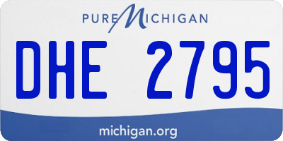 MI license plate DHE2795