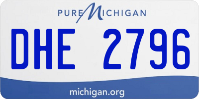 MI license plate DHE2796